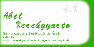 abel kerekgyarto business card