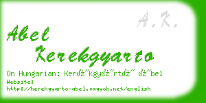 abel kerekgyarto business card